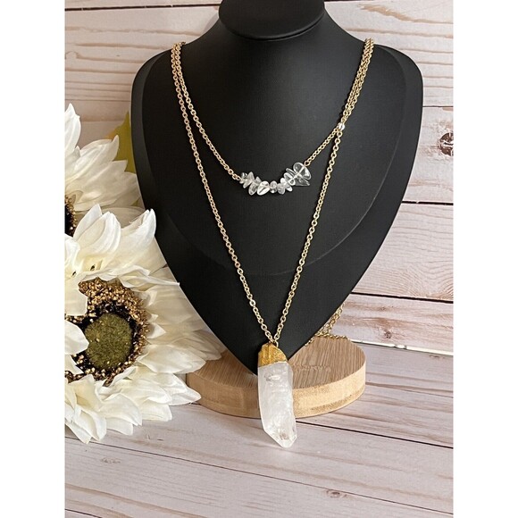Layered Drop Double Necklace - Picture 1 of 10